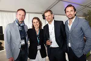 Fron left: Stefan Raiser (Dreamtool Entertainment), Petra Müller (Film- und Medienstiftung NRW), Eric Welbers (Beta Film), Quirin Berg (Wiedemann & Berg) 