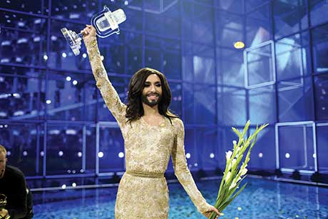 Conchita Wurst winning Eurovision in 2014