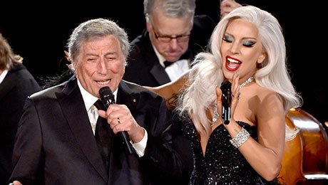 Tony Bennett Lady Gaga perform at last year's Grammys