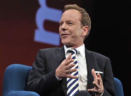 Kiefer Sutherland told delegates he hoped Designated Survivor would help political discussion in the US
