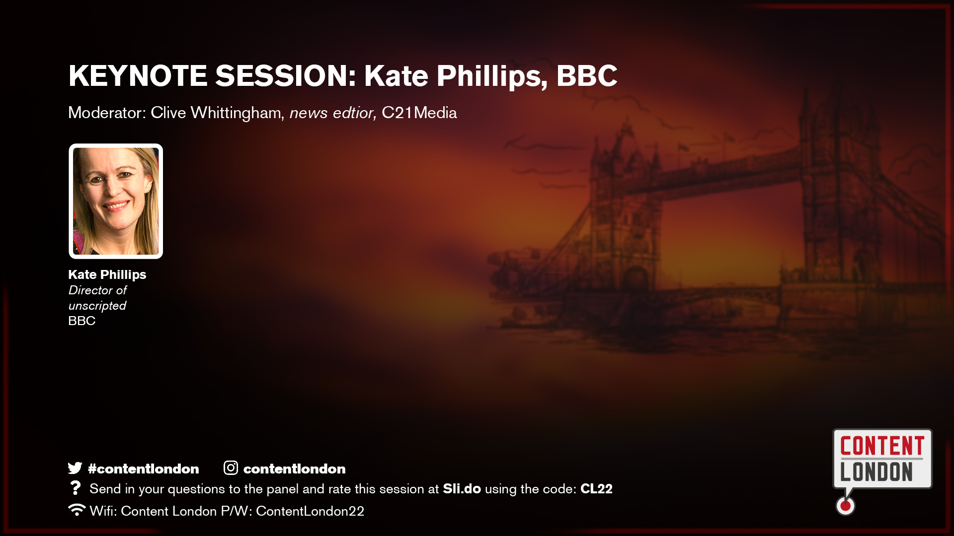 KEYNOTE SESSION: Kate Phillips, BBC