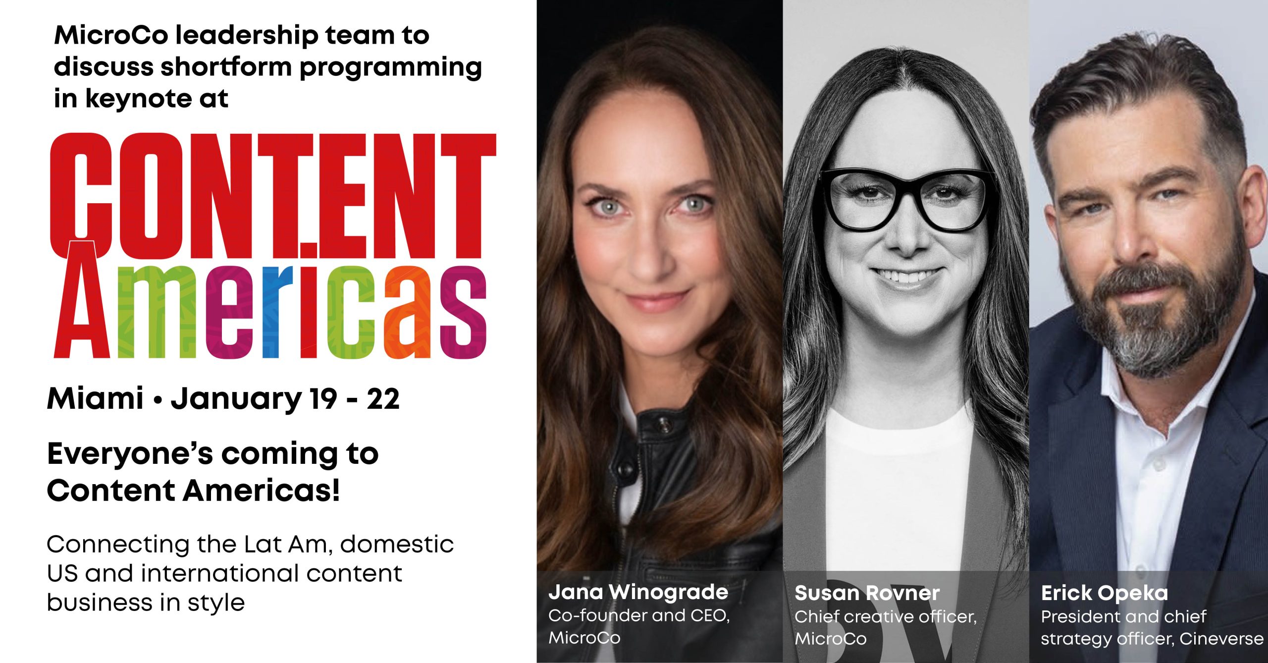 MicroCo execs to deliver keynote for Create track at Content Americas ...